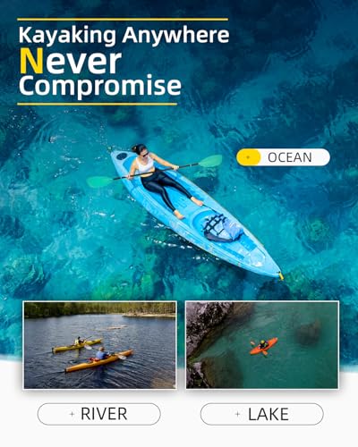 OCEANBROAD Kayak Paddle 86in/218cm, 90.5in/230cm Alloy Shaft 2-Piece Floatable Kayak Oar for Kayaking Canoeing Boating