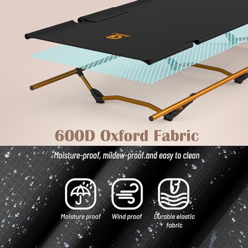 G2 Foldable Camping Cot, Durable Travel Tent Cot, Ultralight for Backpacking, Summer Hiking, Mountaineering, Max Loading C...