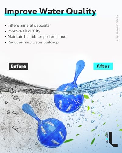Leemone Humidifier Cleaner 12 Pack, Demineralization Cleaning Ball, Works in All humidifiers and Fish Tanks, Purifies Wate...