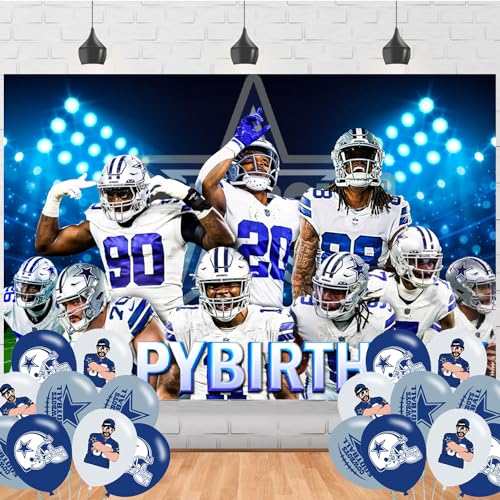 Cowboys of Dallas Backdrop 5x3 Vinyl Dallas Football Birthday Party Supplies Photography Background Picture Photoshoot Cak...