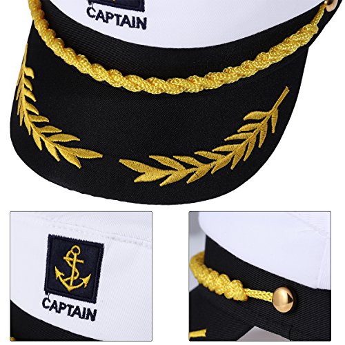 Adult Yacht Captain Hat White Sailor Hat for Women Men Yacht Boat Sailor Captain Cap Marine Admiral Costume Party Cosplay ...