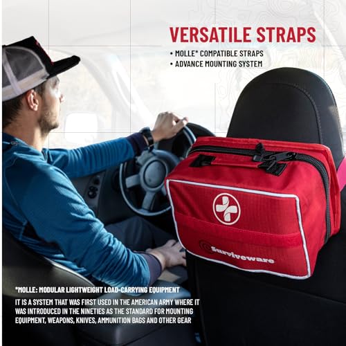 Surviveware 238 Pcs Comprehensive Premium Survival First Aid Kit - Medical Emergency Kit for Travel Camping Gear, Home Ess...