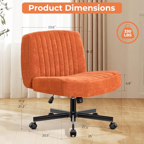 shipborne Convertible Base Criss Cross Chair with Pocket Springs & Thicker and Wider Cushions, Armless Legged Office Chair...
