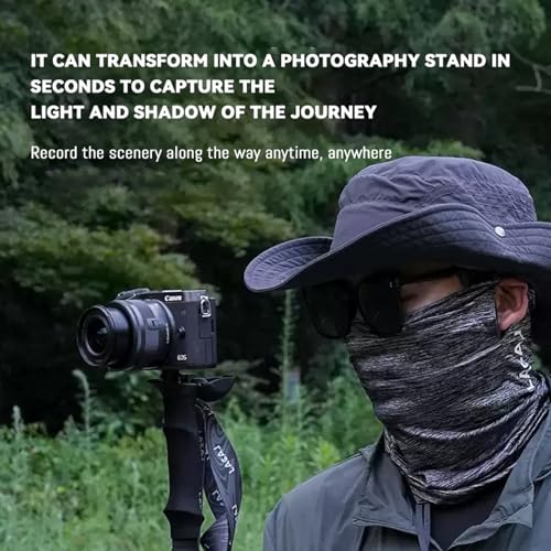 2-in-1 Carbon Fiber Trekking Poles Telescopic Adjustable Hiking Sticks Lightweight Walking Sticks Camera Monopod with 1/4"...
