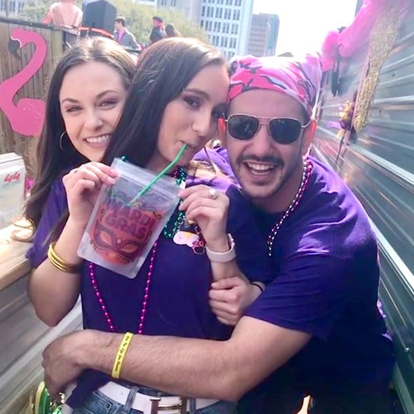 Mardi Gras NeckSip® Wearable Drink Pouches (12oz, 2pk, Gold Beads) Essential for Mardi Gras Parades, Carnival Celebration...