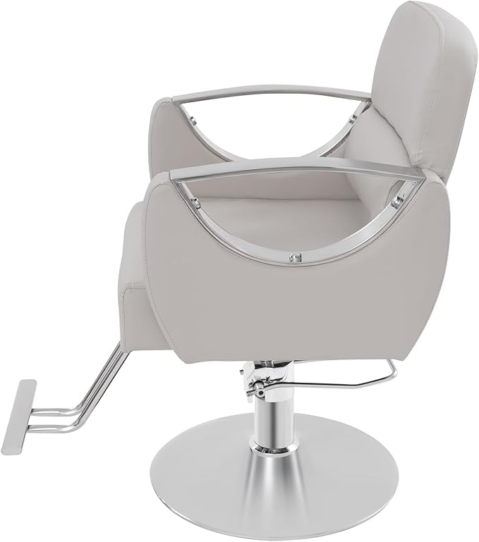 Barber Salon Chair, Salon Chairs for Hair Stylist,hair Chair with Heavy Duty Hydraulic Pump & Footrest, 360 Degrees Rolling Swivel Spa Beauty Equipment for Hair Stylist Women Man, 440 Lbs (Beige)