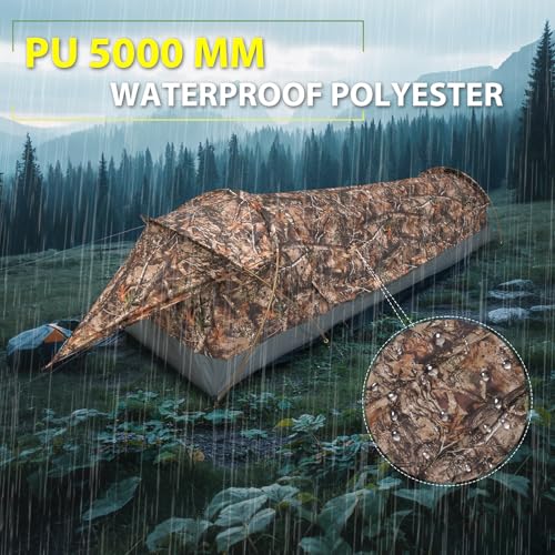 GEERTOP Ultralight Single Person Bivy Tent for Camp Waterproof 1 Man Tent for Camping Hiking Backpacking Hunting Outdoor S...
