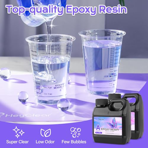 HeyClear Epoxy Resin Kit with Molds for Beginners -18 oz Super Clear and Hard Resina Complete Craft Supplies Set for Start...