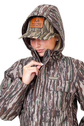 Realtree Women’s Camo Insulated Hunting Parka - Water Resistant Cold Weather Jacket, Ultra-Quiet & Rugged