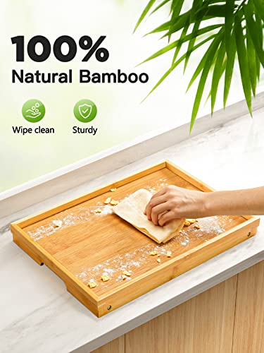 Bamboo Bed Tray Table with Foldable Legs, Breakfast Tray for Sofa, Bed, Eating, Working, Used As Laptop Desk Snack Tray by...