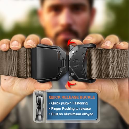 Men's Tactical Belt,Military Rigger Elastic Nylon Belt fo Gift Men Work Heavy Duty 1.5",QUICK RELEASE