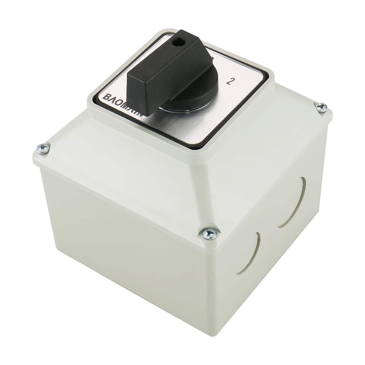 Baomain Universal Rotary Changeover Switch SZW26-40/D303.3D with Master Switch Exterior Box 660V 40A 3 Position 12 Terminals 3 Phase