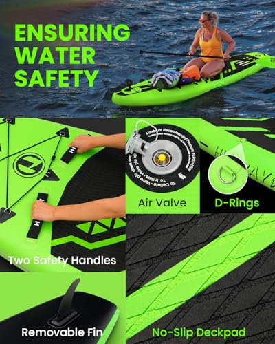 Inflatable Stand Up Paddle Board with Premium SUP Accessories & Camera Mount, Inflatable Ultra-Light (17.3lbs) Paddle Boar...
