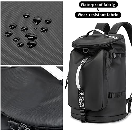 FUNYAGO Gym Duffle Bag Waterproof black Laptop Backpack Suitable for Hiking, Fishing, Travel 40L Large Capacity Trendy Coo...