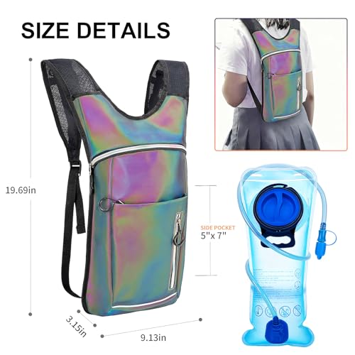 CTSAYCTL Hydration Backpack,Water Backpack with 2L Water Bladder,Festival Essential-Rave Hydration Pack,Lightweight Insula...