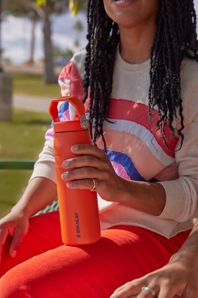 STANLEY IceFlow Flip Straw 2.0 Water Bottle 24 OZ | Built-In Straw with Larger Opening | Lightweight & Leak-Resistant | Insulated Stainless Steel | BPA-Free | Lilac
