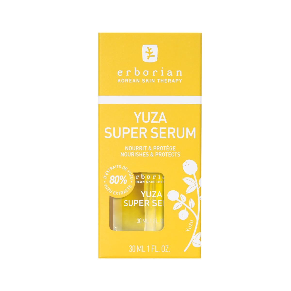 Erborian Yuza Super Serum Facial Serum with Yuzu Extract & Vitamin C for Radiant & Toned Skin - Nourishes, Moisturizes & Protect