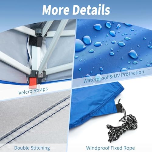 Birodeko Canopy Replacement Top Only, 300D Wateproof Pop-Up Canopy Tent Top Cover with Ropes, Instant Canopy Top Sunshade ...