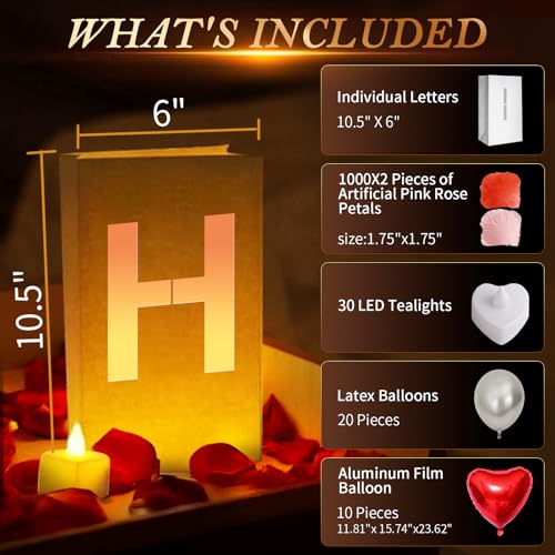 Peledic Happy Birthday Decorations, Include Light up Letters, with Tea Lights Candles, Latex Balloons, Aluminum Balloons a...