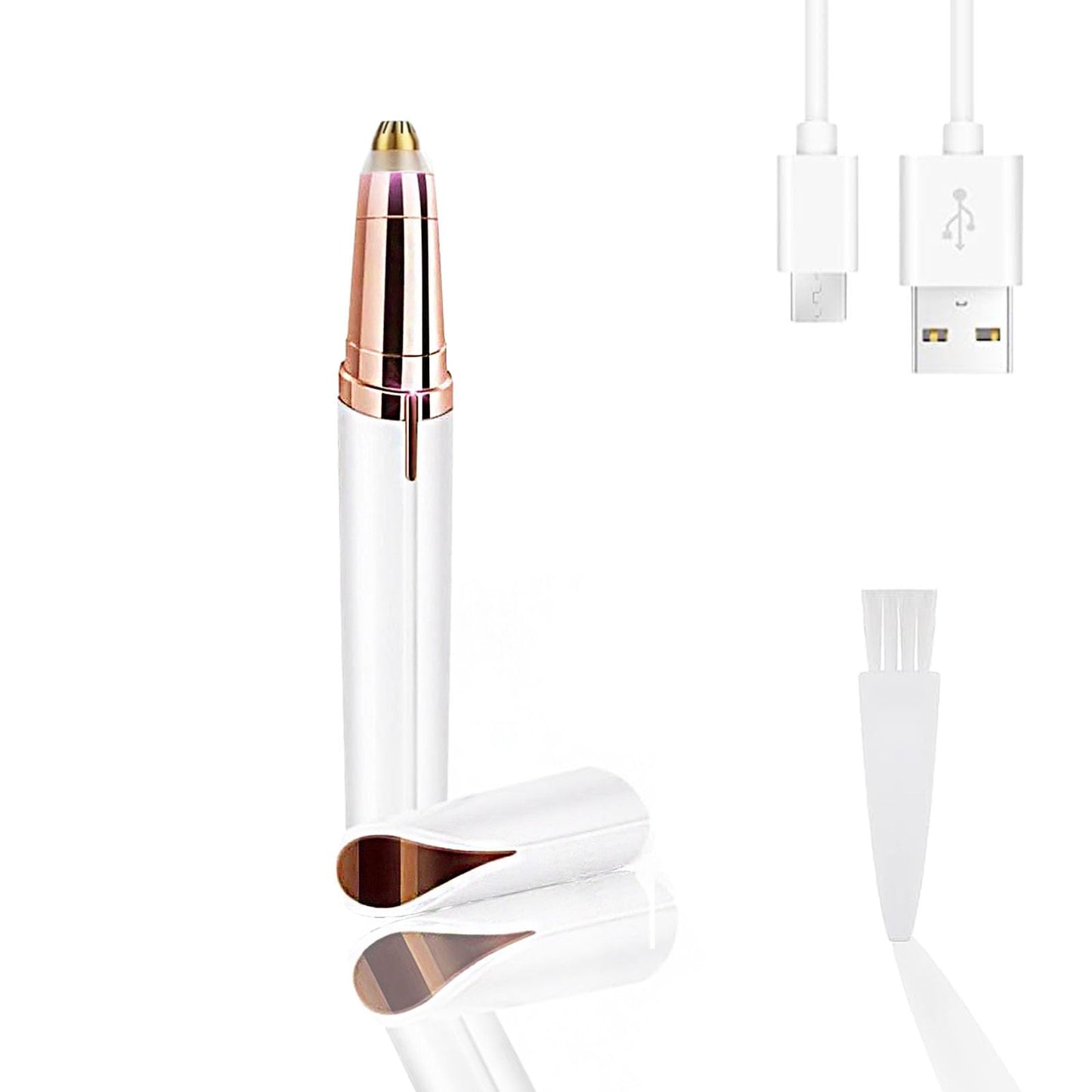 USB Rechargeable Portable Electric Eyebrow Trimmer Pen for Women, Painless Precision Eyebrow Shaver Razor Tool for Face, Fingers
