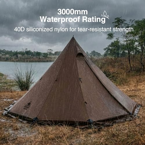 OneTigris Northgaze 2.0 Hot Tent with Stove Jack - 2-Person Ultralight Tent, 4.8lbs with 2 Doors, Waterproof & Wind-Resist...