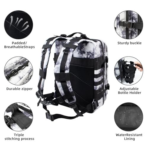 45L Large Tactical Military Backpack for Women and Men, Assault Pack Army 3 Day Molle Bug Out Bag with Adjustable Water Bo...
