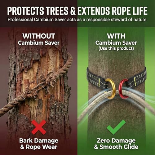 Feiyagoo Tree Arborist Friction Saver Tree Climbing Cambium Saver Loop Belt Sling Retrievable Anchor 35.4 inch/43 inch