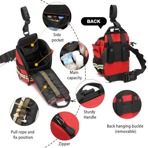 Lcoygia Tactical Drop Leg Waist Bag, First Aid Kit,Multifunctional Tactical Thigh Hip Outdoor Trauma Medical Bag,for Outdo...