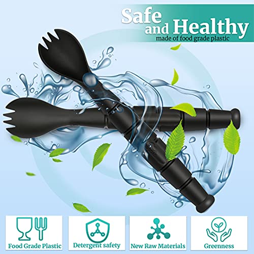 Tactical Spork, Tactical Spork Spoon Combo, 3 in 1 Tactical Camping Utensils, Camping Gear & Backpacking Gear, 1 Pack, Black