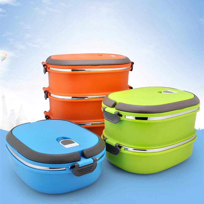 Lunch Box - Stainless Steel Thermal Meal Container with Lid, Leakproof Food Storage, Portable Bento Boxes for Office, Camp...