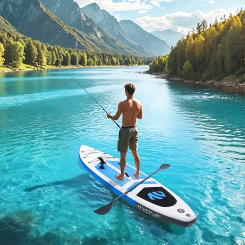 ADVENOR Paddle Board 11'x33 x6 Extra Wide Inflatable Stand Up Paddle Board with Hand Pump,Leash, Adjustable Paddle For Bas...