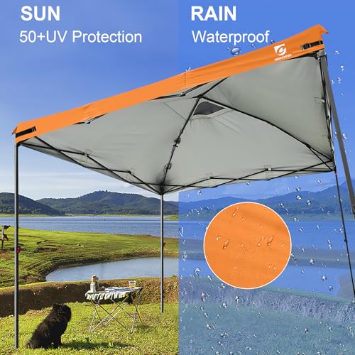 10x10 Pop Up Canopy Replacement Top Cover with Air Vent for Straight Leg Canopy Tent, Waterproof for Outdoor Garden Patio ...