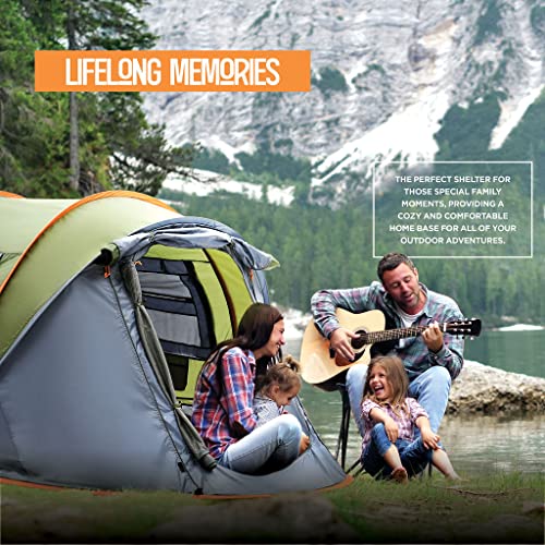 maple99 4 Person Pop Up Tent for Camping - Lightweight & Portable, Easy Quick Set-Up, 2 Doors, Lantern Hook, Storage Pocke...