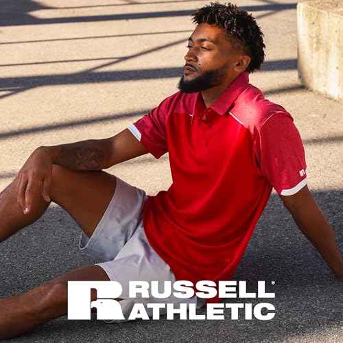 Russell Athletic Men's Legend Polo Shirt, Moisture-Wicking Performance, Classic Fit