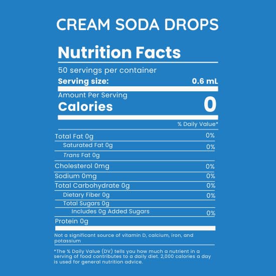 Allways Drops Natural Cream Soda Water Enhancer | Sugar-Free, Zero Calories, Monk Fruit Sweetened | Glass Bottle for On-th...