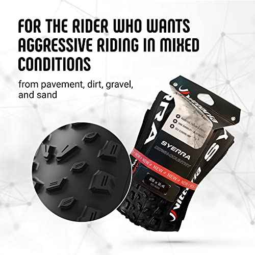 Vittoria Syerra G2.0 Mountain Bike Tires - Aggressive XC Bicycle Tire for Mixed Terrain Cycling 29 x 2.40 - Black