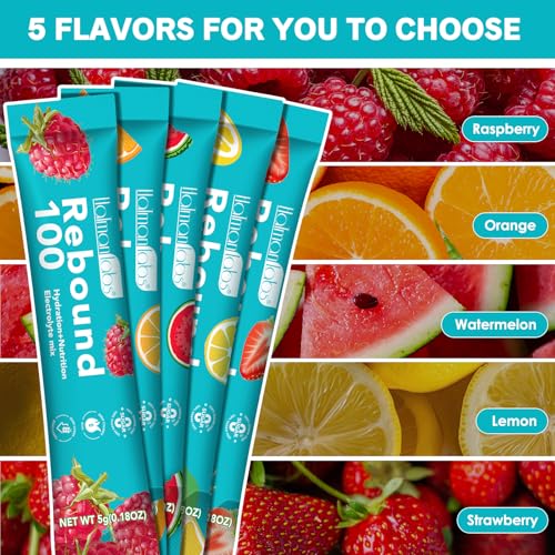 WOJBALMN 30 Sticks Sugar Free Electrolyte Powder Packets,5 Flavors Liquid Daily IV Electrolyte Drink Mixes for Rehydration...