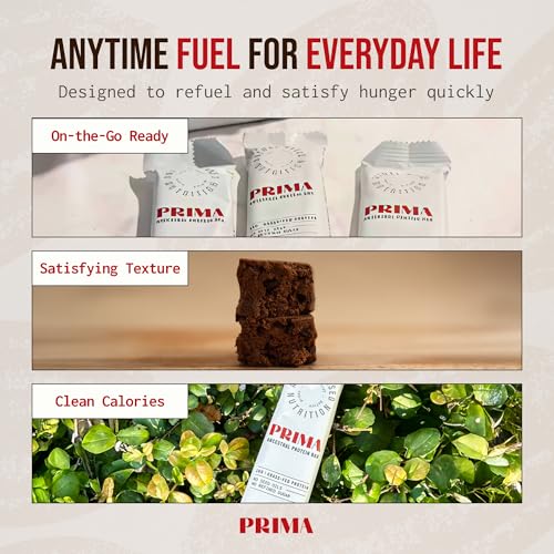 PRIMA ANCESTRAL PROTEIN BAR Grass Fed Protein Bars, 7 Pack – Animal-Based Protein Bar with Beef Tallow, Raw Honey, Seed Oi...