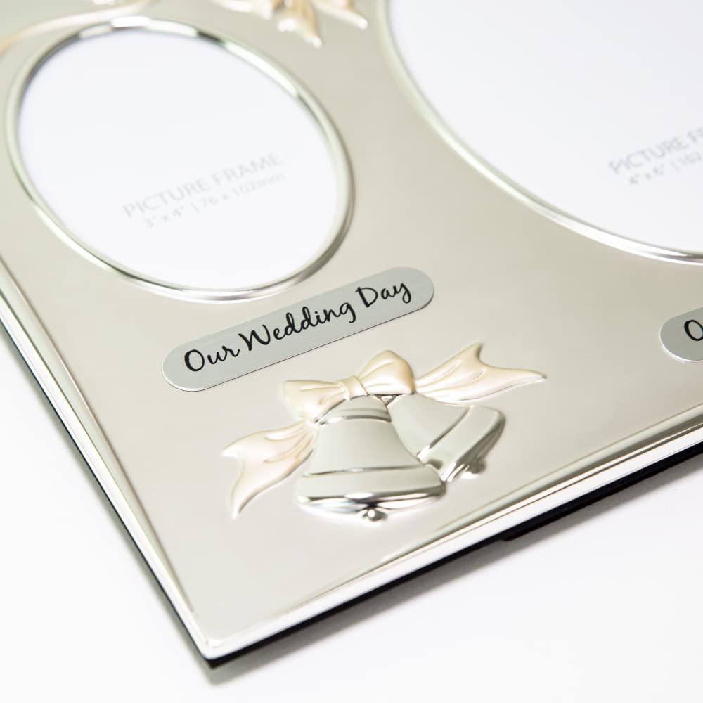 Haysom Interiors Traditional Two Tone Silver Plated 30th Pearl Anniversary Double Picture Frame