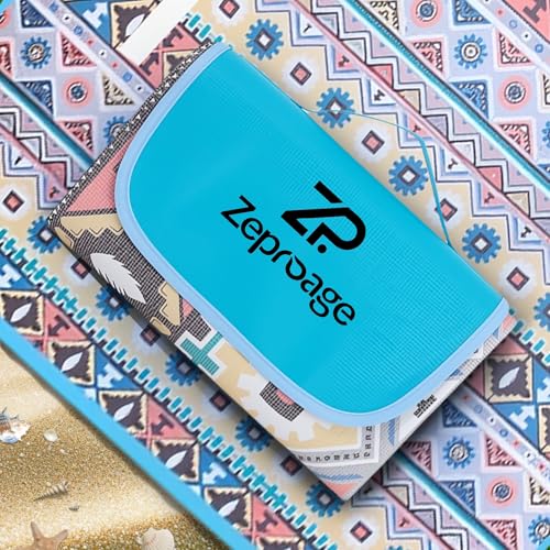 Zeproage Waterproof Picnic Blankets, 60" x 80" Picnic Mat Outdoor Portable Travel Camping Bordeaux Blue