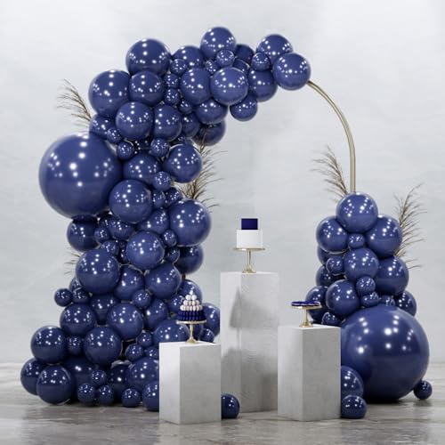 PartyWoo Navy Blue Balloons 92pcs Different Sizes of 18 12 10 5 Inch Dark Blue Balloon Arch Kit Garland for Graduation Wed...