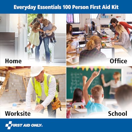 First Aid Only 91247 OSHA-Compliant First Aid Kit, All-Purpose 100-Person Emergency First Aid Kit for Business, Worksite, ...