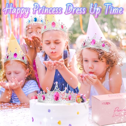 NINAOR Party Favors Princess Crowns for Little Girls, 16Pcs Princess Dress Up Tiaras for Kids Jewelry Cosplay Accessories,...