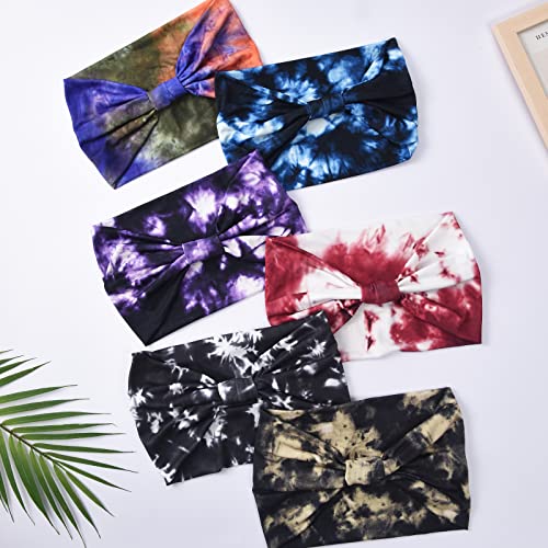 Yeshan Wide Headbands for Women Non Slip Boho Headband Elastic Tie dye Yoga Workout Sweat Bands Running Sport Hair bands,P...