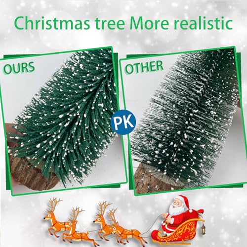 NotiGat mini Christmas Tree Bottle Brush Christmas Trees with Wooden Bases Christmas Decorations for Party Table top decer...