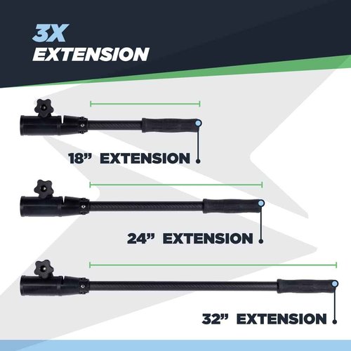 Newport Tiller Extension Handles - with Outboard Motors & Trolling Motors - Carbon Fiber Wrapped Composite Shaft - Available in 18", 24", and 32" Lengths - Ultimate Comfort & Control (32")