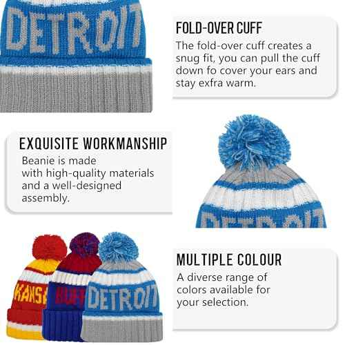 Kids Beanie Hat with Pom,Children Warm Knitted Pompom Hat,Boys Girls Beanie Cap&Winter Hat,Knitted hat Gift for Fans.