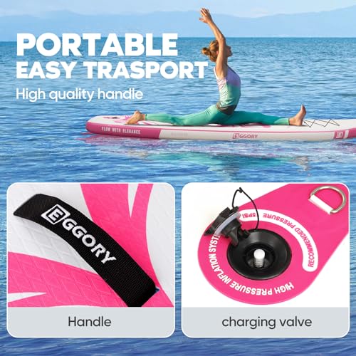 Inflatable Paddle Board,Stand Up Paddle Board Set, Extra Wide SUP Board with Removable Fin, Floating Paddle, Hand Pump, Wa...
