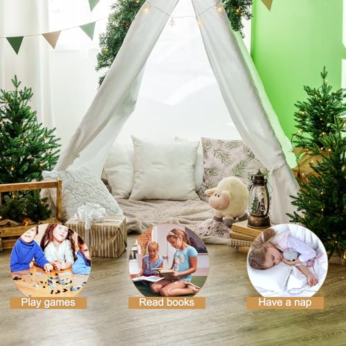 MBJZSL 6 Packs Teepee Tent for Kids with 10ft String Lights, Indoor Play Teepee Tent for Girls & Boys, Foldable Tents for ...