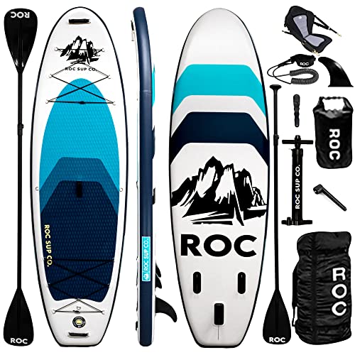 Roc Inflatable Stand Up Paddle Board 10' 6" with Premium SUP Paddle Board Accessories, Wide Stable Design, Non-Slip Comfor...